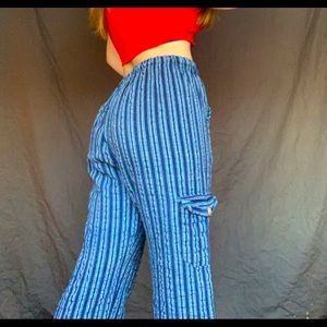 Vintage blue stripe jogger pants